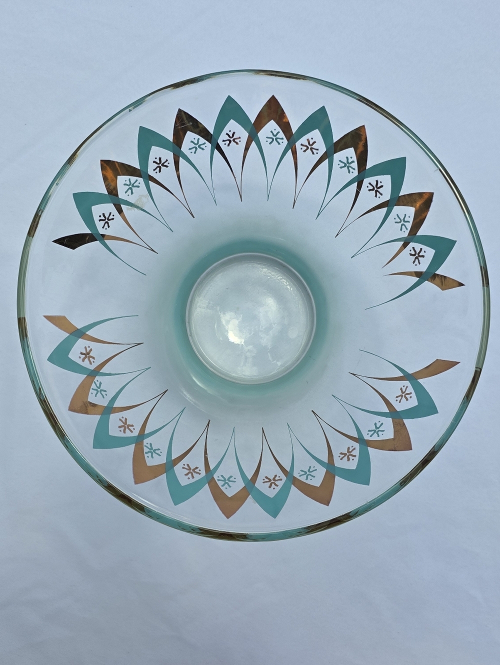 MCM Anchor Hocking Blendo Atomic "Happy Hour" Chip & Dip Set - Turquois - Picture 3 of 15